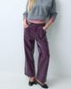 Laagam laagam elwyn textured low rise wide leg pants with stud details in burgandy plum-PURPLE - 2