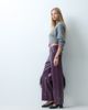 Laagam laagam elwyn textured low rise wide leg pants with stud details in burgandy plum-PURPLE - 3