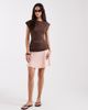 Laagam Laagam Fiora slinky contrast mini dress in brown and pink-Multi - 2
