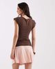 Laagam Laagam Fiora slinky contrast mini dress in brown and pink-Multi - 4