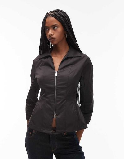 Laagam LAAGAM Harlem zippered shirt in black