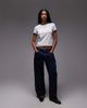 Laagam LAAGAM hera logo t-shirt with contrast ribbed neck and sleeves in gray - 2