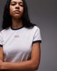 Laagam LAAGAM hera logo t-shirt with contrast ribbed neck and sleeves in gray - 3