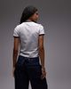 Laagam LAAGAM hera logo t-shirt with contrast ribbed neck and sleeves in gray - 4