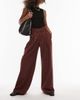 Laagam LAAGAM high rise asymmetric tailored pants in brown - 1