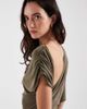 Laagam Laagam Izola asymmetric draped jersey maxi dress in khaki green - 3