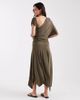Laagam Laagam Izola asymmetric draped jersey maxi dress in khaki green - 4