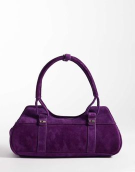 Laagam Laagam jane suede shoulder bag in aubergine purple