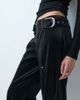 Laagam Laagam kaori texured low rise wide leg pants with belt detail in black - 2