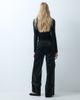 Laagam Laagam kaori texured low rise wide leg pants with belt detail in black - 3