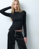 Laagam Laagam kaori texured low rise wide leg pants with belt detail in black - 4