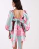 Laagam Laagam Liza Solene puff sleeve mini dress in pink and blue floral-Multi - 4
