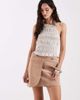 Laagam Laagam Luana real suede western mini skirt in taupe - part of a set-Brown - 1