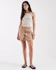 Laagam Laagam Luana real suede western mini skirt in taupe - part of a set-Brown - 2