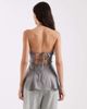 Laagam Laagam lucy bandeau tie back top in gray - 4