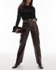 Laagam LAAGAM maia high waist pants in contrast black and brown stripes - 1