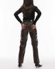 Laagam LAAGAM maia high waist pants in contrast black and brown stripes - 2