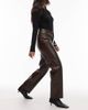 Laagam LAAGAM maia high waist pants in contrast black and brown stripes - 4