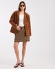 Laagam Laagam maira real suede long jacket in brown - 3