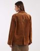 Laagam Laagam maira real suede long jacket in brown - 4
