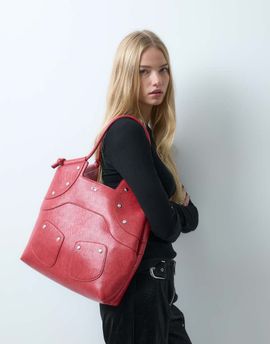 Laagam Laagam maren tote bag in red texture