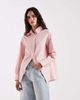 Laagam Laagam No Boyfriend asymmetric front split shirt in pink - 1