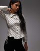 Laagam LAAGAM opera poplin fitted shirt with side ties in black and white stripes-Multi - 1