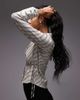 Laagam LAAGAM opera poplin fitted shirt with side ties in black and white stripes-Multi - 2