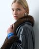 Laagam Laagam Oriane fur trim belted short coat in black - 4