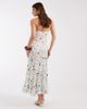 Laagam Laagam polly bandeau midi dress in multi polka dots-White - 3