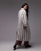 Laagam LAAGAM portobello striped long coat-Gray - 4