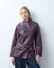 Laagam Laagam quinn long jacket with belt in plum-Purple - 1