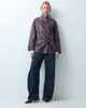 Laagam Laagam quinn long jacket with belt in plum-Purple - 3