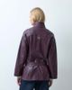 Laagam Laagam quinn long jacket with belt in plum-Purple - 4