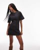 Laagam LAAGAM rosette a-line contrast seam mini dress in gray - 1