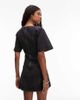 Laagam LAAGAM rosette a-line contrast seam mini dress in gray - 3