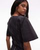 Laagam LAAGAM rosette a-line contrast seam mini dress in gray - 4