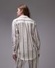 Laagam Laagam saga striped pleat shirt in brown - part of a set-White - 3