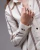Laagam Laagam saga striped pleat shirt in brown - part of a set-White - 4