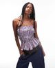 Laagam LAAGAM strapless stripe top with gathered front in multi stripe - 1