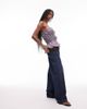 Laagam LAAGAM strapless stripe top with gathered front in multi stripe - 2