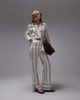 Laagam Laagam striped linen mix pants in brown - part of a set-White - 1