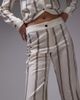 Laagam Laagam striped linen mix pants in brown - part of a set-White - 2