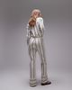 Laagam Laagam striped linen mix pants in brown - part of a set-White - 3