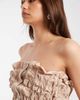 Laagam Laagam susan strapless ruched ruffle top in sand-Neutral - 3