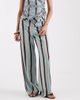 Laagam Laagam tashi straight flow pants in turquoise stripes-Blue - 2