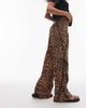 Laagam LAAGAM vicky leopard print mid rise tracksuit pants with bow detail-Multi - 3
