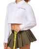 L/AB C/O OFF-WHITE L/AB C/O OFF-WHITE Boxy Cropped Woven Shirt - 3