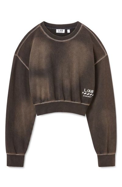 L/AB C/O OFF-WHITE L/AB C/O OFF-WHITE Cropped Crewneck Sweatshirt