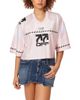 L/AB C/O OFF-WHITE L/AB C/O OFF-WHITE Cropped Mesh Jersey Top - 1